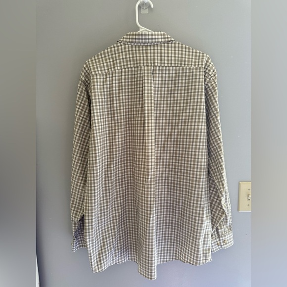 L.L. Bean Mens Brown Plaid Long Sleeve Collared Button Down Shirt SZ LG Reg - Picture 6 of 8